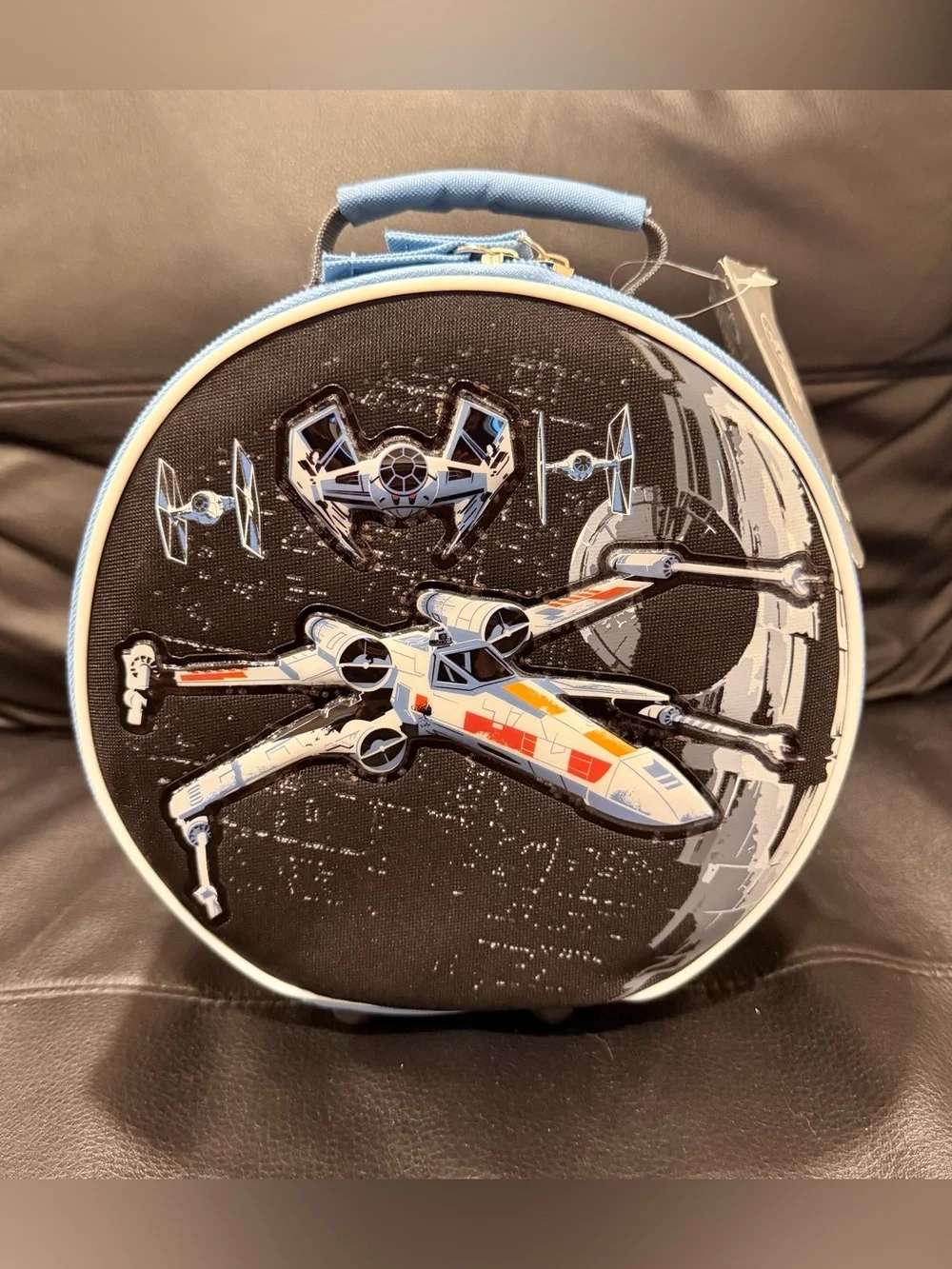 Authentic Disney Store Star Wars X-Wing TIE Fighter Circular Lunch Bag / Cooler